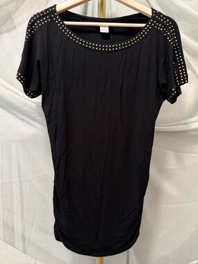 Carmen Marc Valvo Black Top with Gold Stud Accents